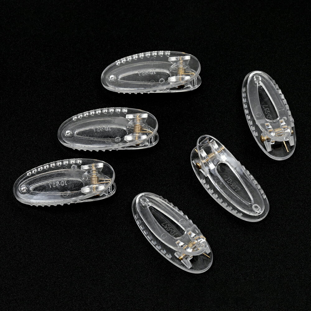 即日発送！ヘアクリップ クリア 楕円型 約17.5×40mm（6ヶ）