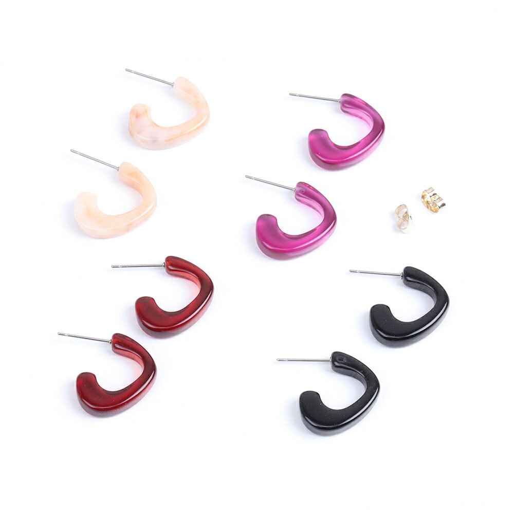 即日発送！樹脂ピアス Cフープ 4×19mm（4ヶ）
