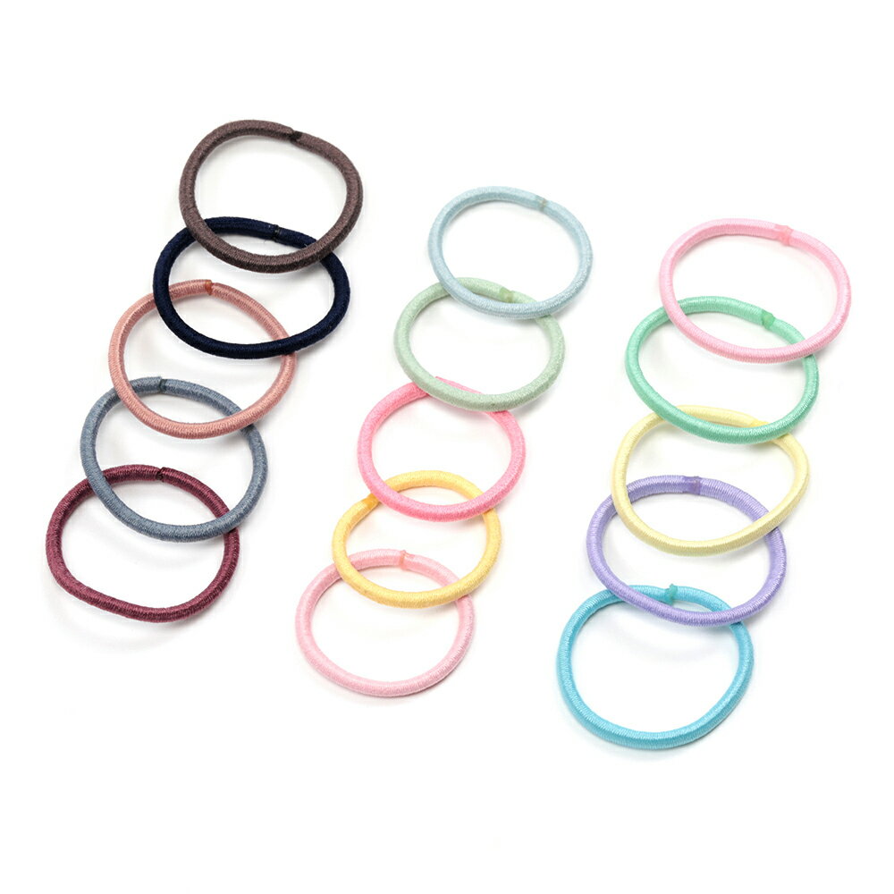 即日発送！ヘアゴム ポリエステル ストレート お徳用ヘアゴム カラフル 子ども用 キッズ カラーミックス 約2×20mm（100ヶ）