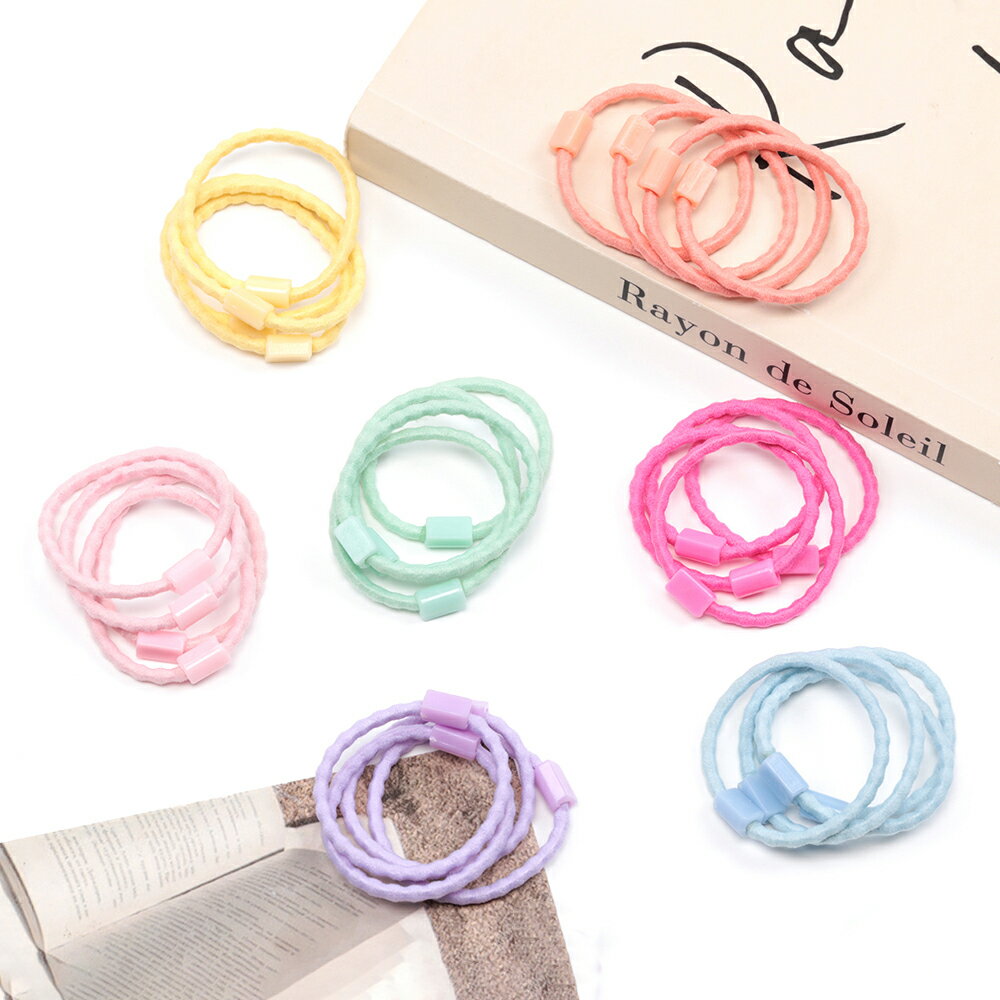 即日発送！ヘアゴムパーツ ポリエステル ウェーブタイプ パステル ハンドメイド用 貼付パーツ付き 約2.5×35mm（30ヶ）
