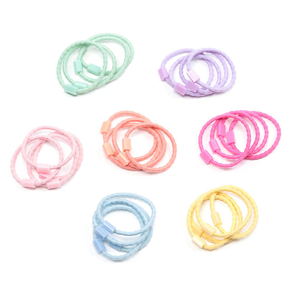 即日発送！ヘアゴムパーツ ポリエステル ウェーブタイプ パステル ハンドメイド用 貼付パーツ付き 約2.5×35mm（30ヶ）