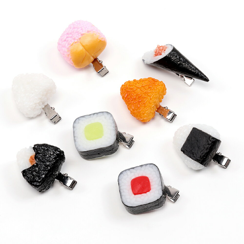 即日発送！ヘアクリップ 食品サンプルヘアクリップ 塩おにぎり ミニチュアフード前髪クリップ