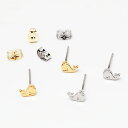 即日発送!デザインピアス クジラモチーフ マリンピアス キャッチ付き 裏カン付き 約4.5×7mm(1ペア)