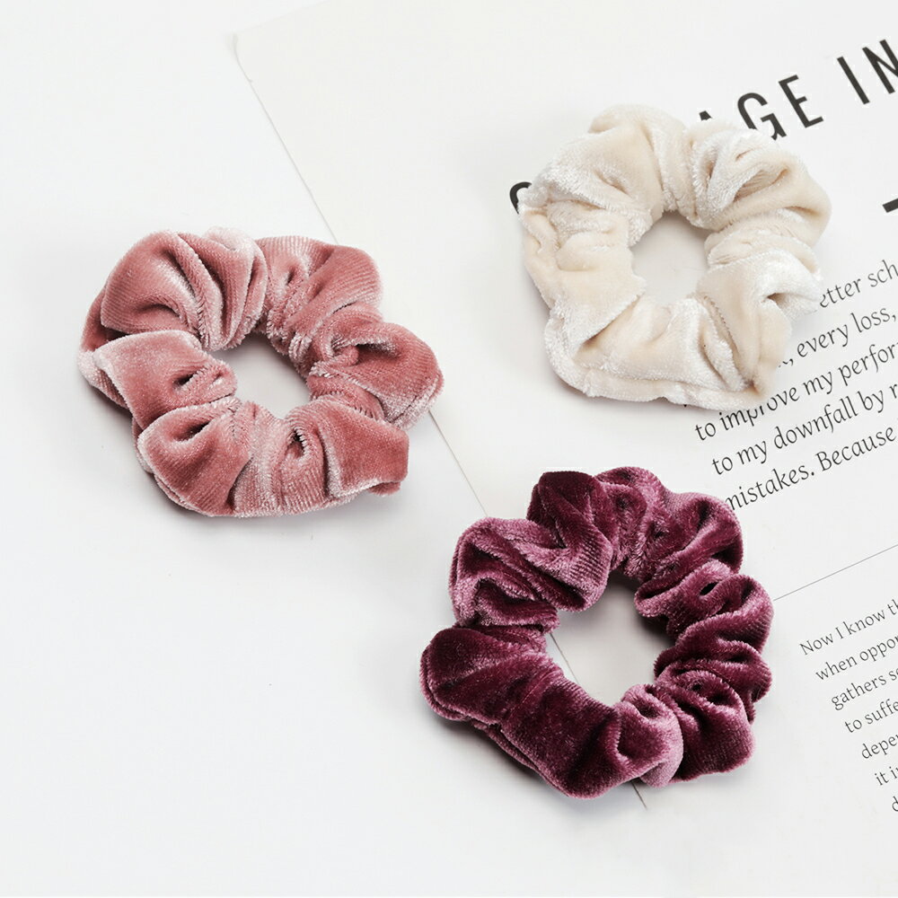 即日発送！ベルベットシュシュ おしゃれ ヘアアレンジ ヘアゴム 髪飾り 髪アップ ポニーテールゴム 痛くならないヘアゴム（1個）