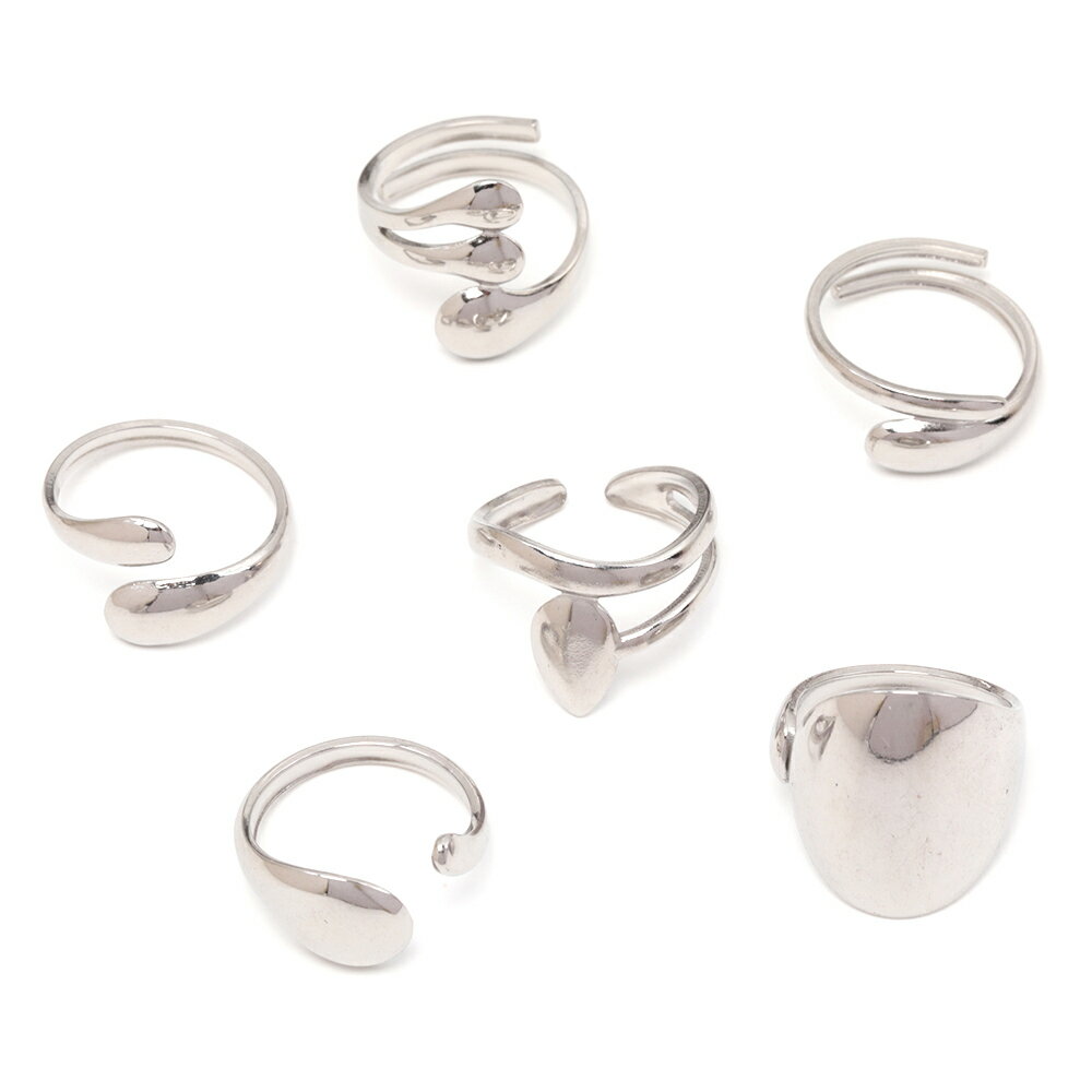 即日発送!ステンレスデザインリング SUS304 高品質 不規則 スマート オープンリング 指輪 16号内径約18mm(1ヶ)