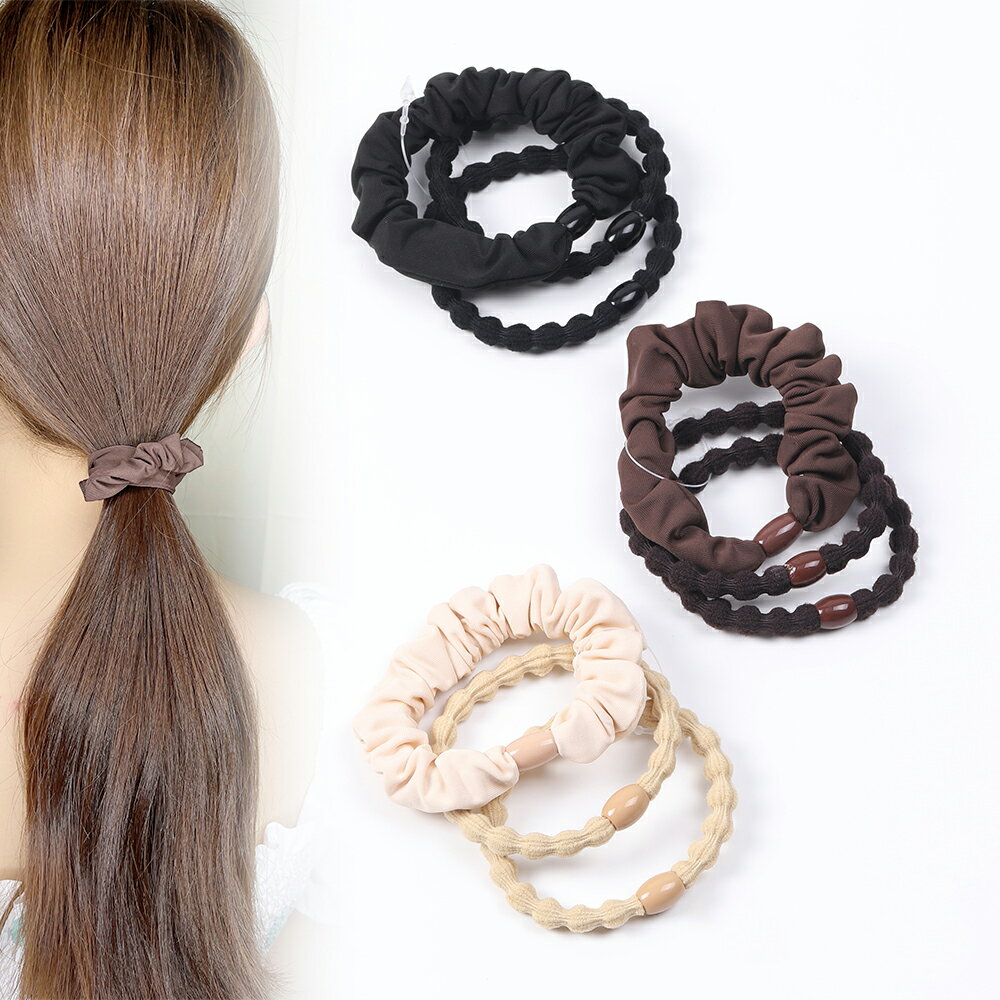 即日発送!シュシュ&ヘアゴム ヘアアクセサリー(3個セット)