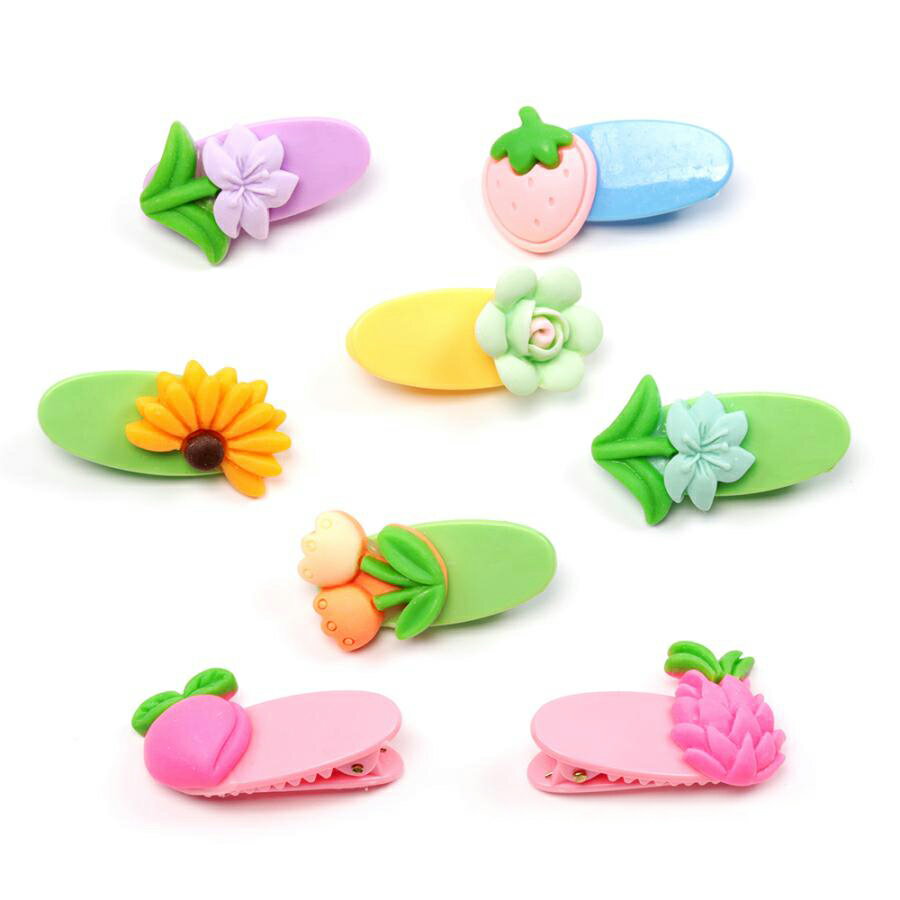 即日発送！ヘアピン アクリル製 オーバル お徳用ミックス キッズ ヘアクリップ ※ランダムのため選べません 約40mm（6ヶ）