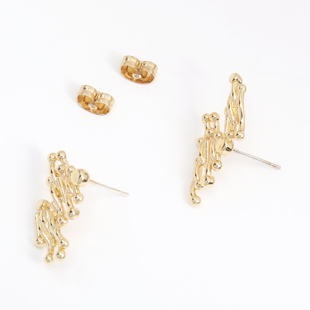 高品質デザインピアス 約12×24mm ゴールド大人気クセサリー ジュエリー プレゼント ギフト 20代 30代 40代 即日発送(1ペア)