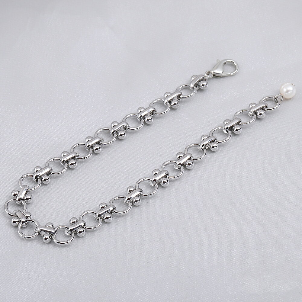 即日発送!太めメタルブレスレット 腕輪 ロックチェーン アンクレット メンズ(1連)