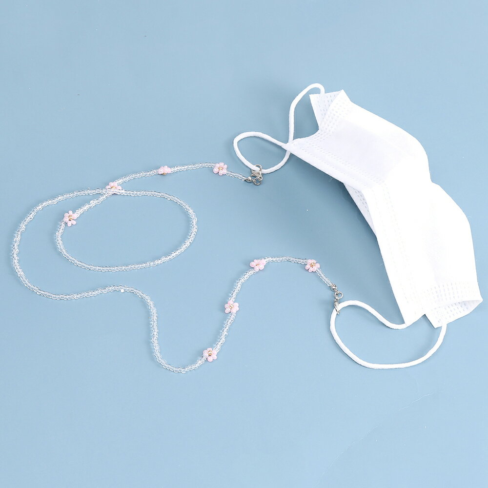 即日発送！2wayマスクチェーン＆メガネチェーン シードビーズチェーン マスク留めチェーン フラワーA（..