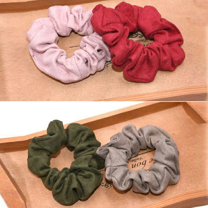 即日発送！シュシュ ヘアアクセサリー ベロア調 全9色【1ヶ】