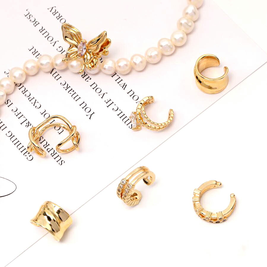 即日発送！イヤーカフ 片耳用 9×18mm ゴールド（1ヶ）