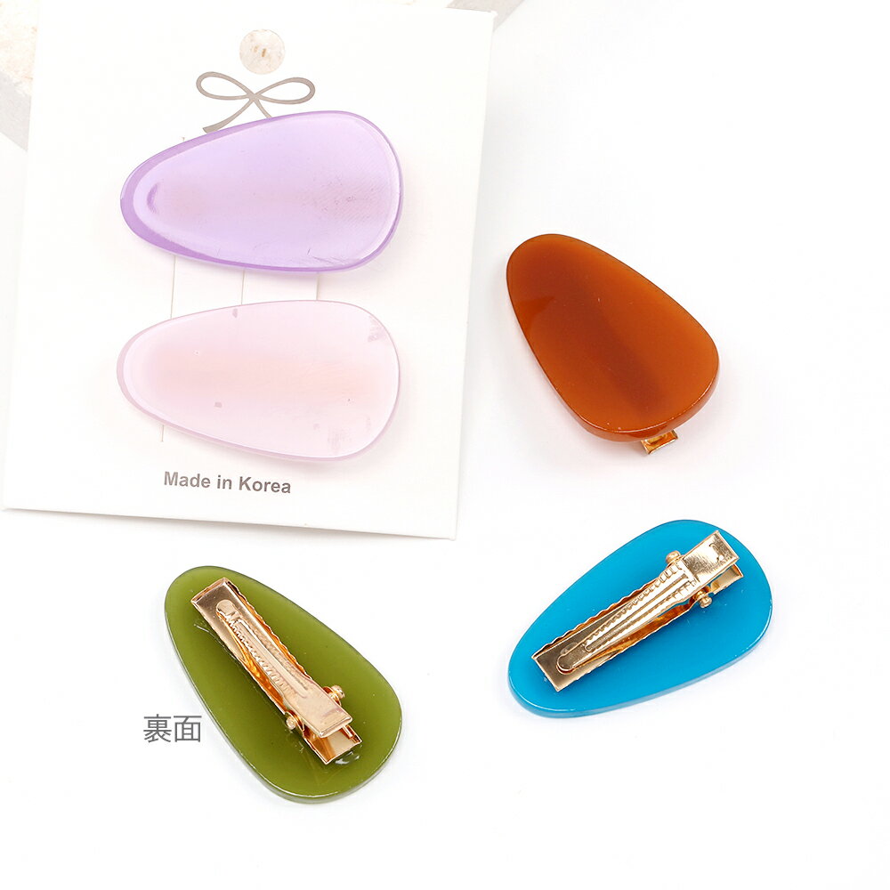 即日発送！ヘアクリップ しずく型 2.5×4cm（4ヶ）