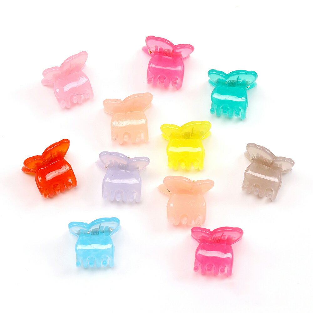 即日発送！MINIバンスクリップ アクリルヘアクリップ 蝶 バタフライ 蝶モチーフ アソート 約14×15mm（20ヶ）