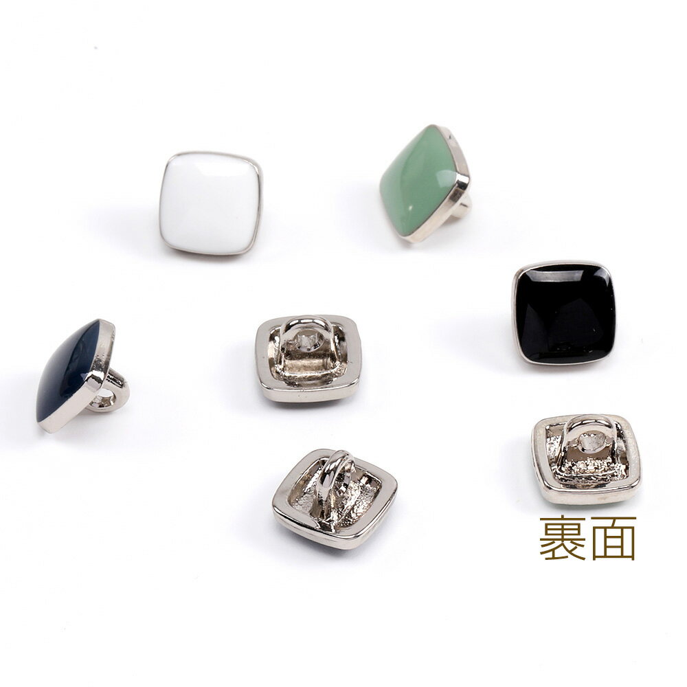 即日発送！エポスクエアボタン 10mm ロジウム（4ヶ）