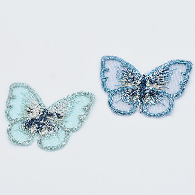 即日発送！立体刺繍蝶パーツ 刺繍アップリケ バッタフライ 刺繍ワッペン 3×4cm（10ヶ）