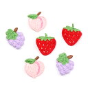 即日発送!刺繍ワッペン 桃 グレープ いちご