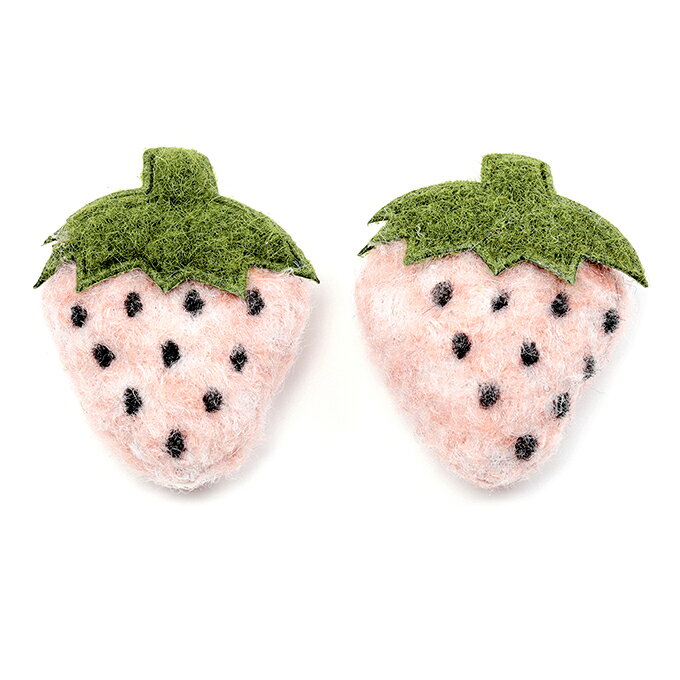 即日発送！クッションパーツ イチゴパーツ 苺 もふもふパーツ DIY 服飾飾り髪飾り 立体 約4×5cm（2ヶ） craftmax11-10014695 craftmax サンプル画像2