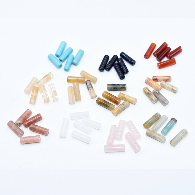 即日発送！上質天然石ビーズ パワーストーン 円柱型 4.3×13.5mm（5ヶ）