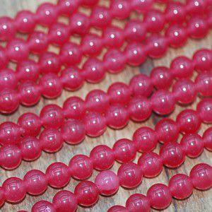 即日発送！天然石ビーズ 半貴石ビーズ 染色 丸玉 粒売り ダークレッド 4mm(35cm)