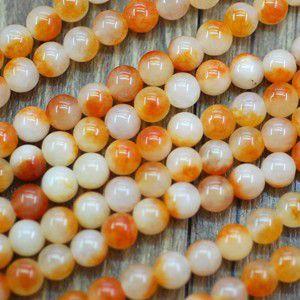 即日発送！染色半貴石 丸玉 オレンジ 8mm(35cm)