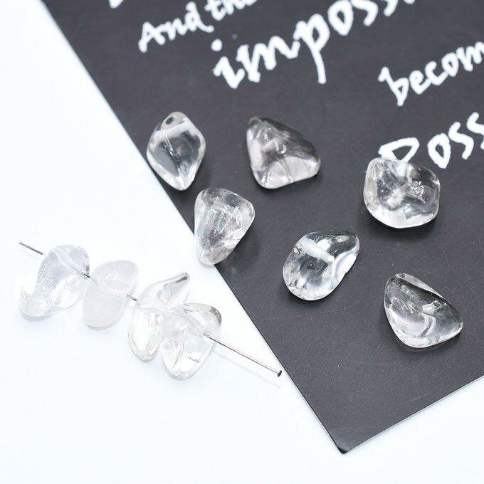 即日発送！高品質天然石ビーズ 不規則型 クリスタルクォーツ【10ヶ】