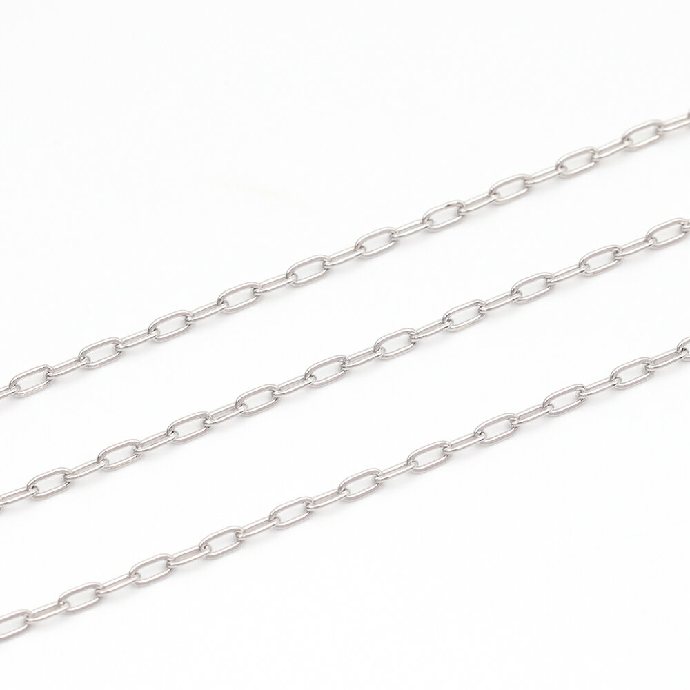 Immediate shipping! Stainless steel oval chain, simple design chain, metal chain, base fittings, width approximately 1.5mm (1m)