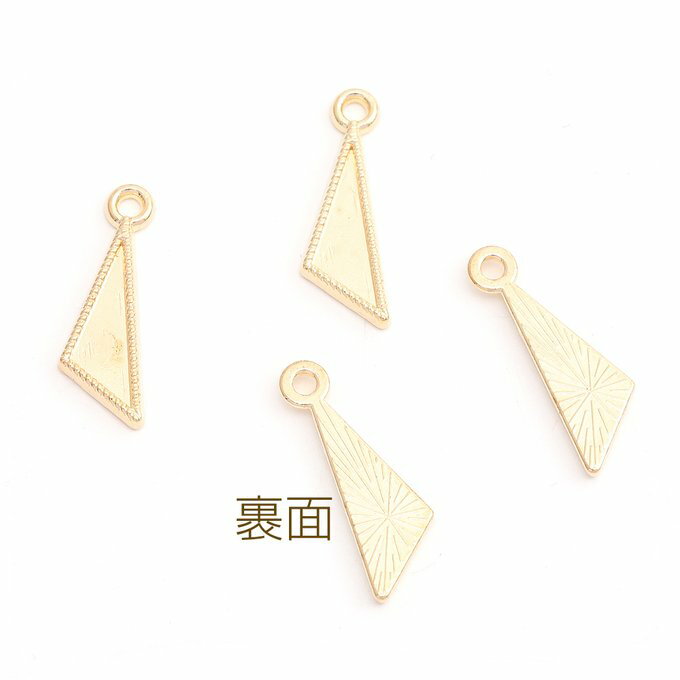 即日発送！ミール皿チャーム 三角形 7.5×23mm ゴールド（10ヶ）