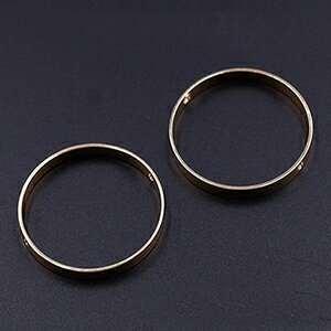 即日発送！フレームパーツ 丸 32mm 2つの穴 ゴールド【10ヶ】