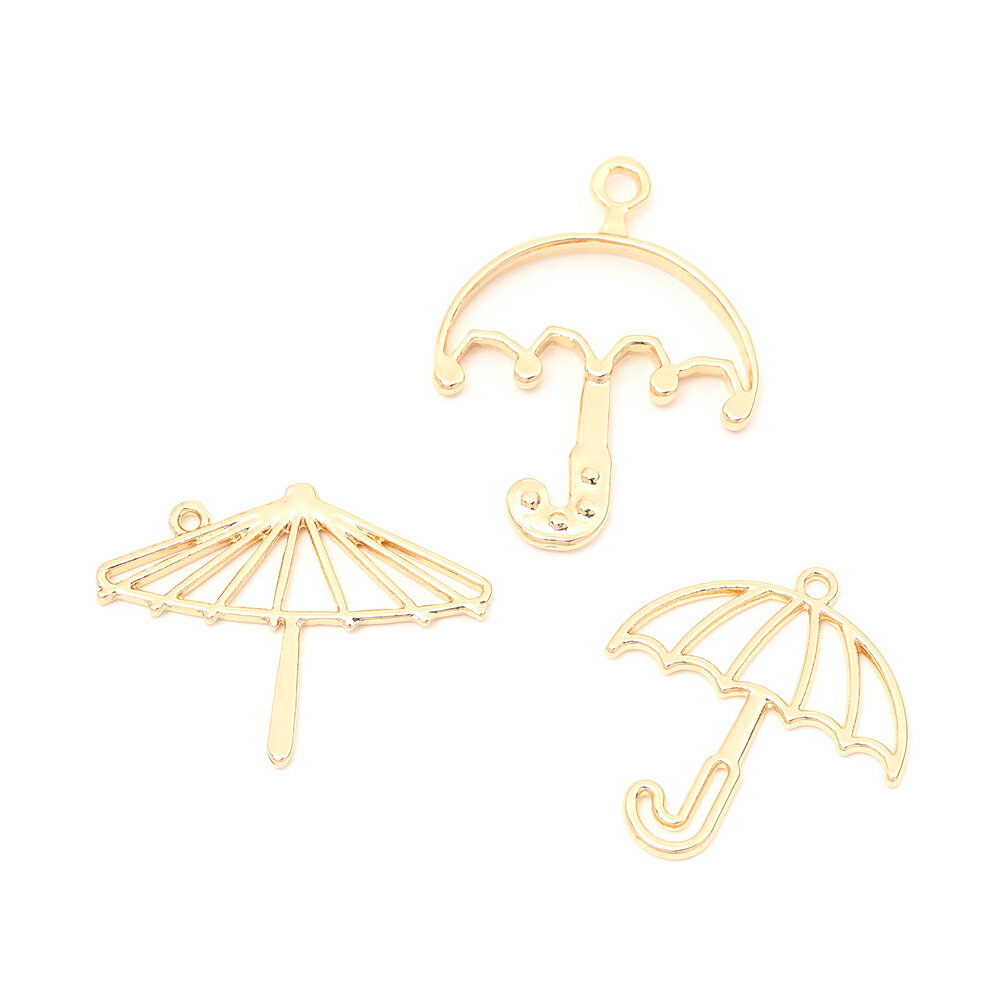 即日発送！レジンフレームチャーム 傘 1カン付き ゴールド