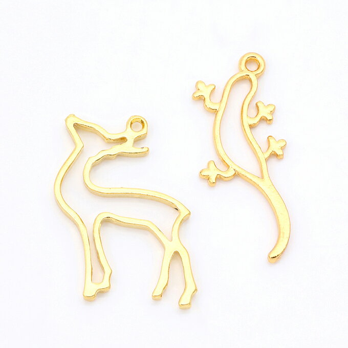 即日発送！レジンフレームチャーム バンビ ゴールド