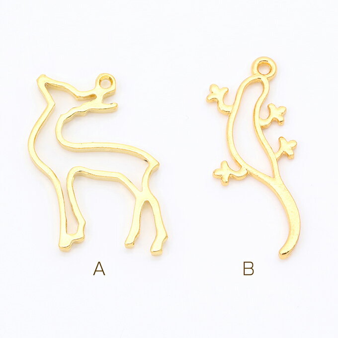 即日発送！レジンフレームチャーム バンビ ゴールド