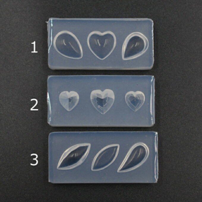 即日発送！シリコンモールド レジンモールド ミニハート/しずく/マーキス ネイル用