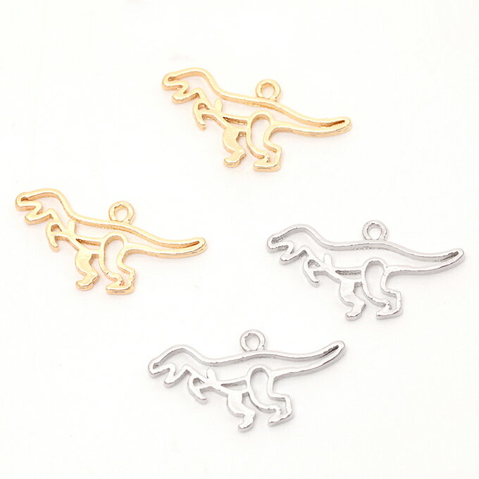 即日発送！レジンフレーム 恐竜モチーフ レジン空枠 セッティングチャーム 恐竜レジン枠 1カン付き 約11×22mm (6ヶ)