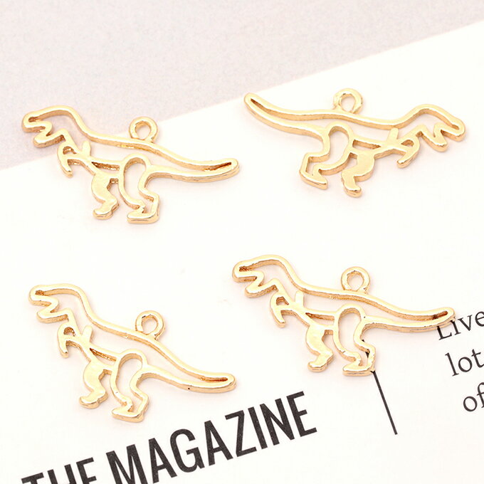 即日発送！レジンフレーム 恐竜モチーフ レジン空枠 セッティングチャーム 恐竜レジン枠 1カン付き 約11×22mm (6ヶ)