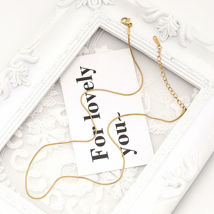 即日発送!ステンレス製 既製ネックレスチェーン ゴールドカラー(1連)