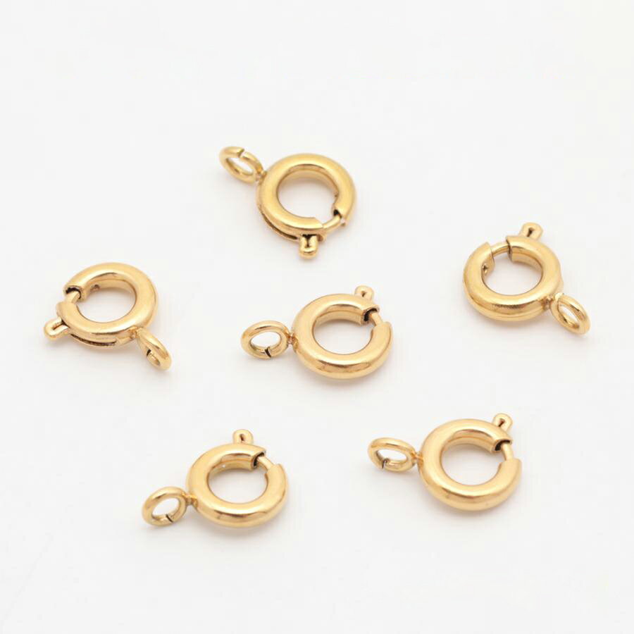 即日発送！ステンレス製引き輪 スプリングクラスプ ブレスレットやネックレスの制作におすすめ 14KGP ..