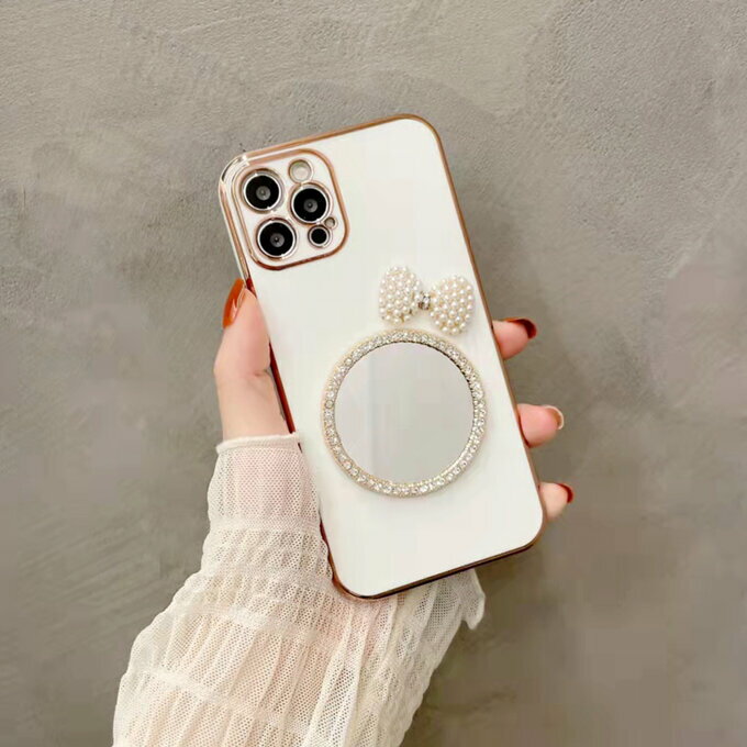 即日発送!背面ミラ鏡付きiPhoneケース(1ヶ)