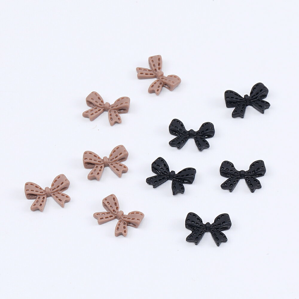 即日発送！ジェルネイルパーツ 樹脂製 貼付けパーツ デコパーツ リボンカボション リボン 8×11mm（20ヶ）