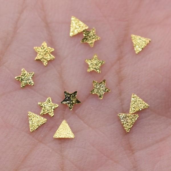 即日発送！ネイルパーツ ミニメタルパーツ スクラブ 星型 三角形 ゴールド（40ヶ）