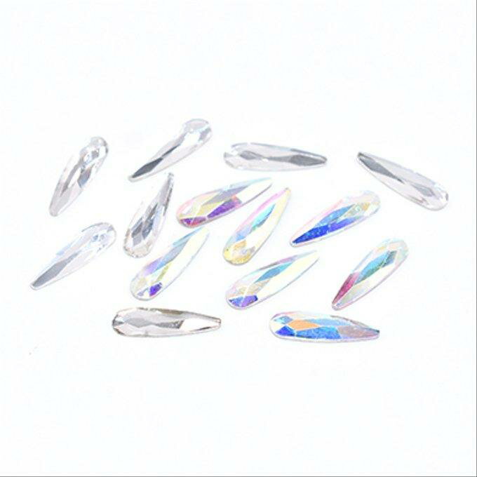 即日発送！ガラスストーン 雫 ロング 4×14mm フラッシュ【20ヶ】