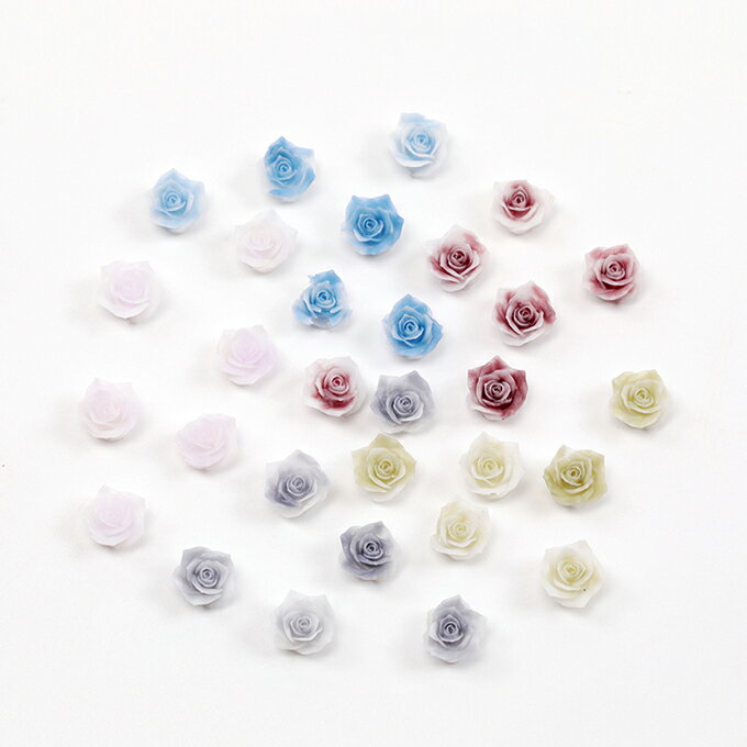 即日発送！ネイルパーツ カメリア ジェルネイルデコパーツ花 フラワー貼付けパーツ UVレジン封入パーツ 樹脂製 6mm (50ヶ)