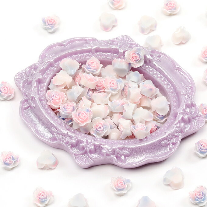 即日発送！ネイルパーツ カメリア ジェルネイルデコパーツ花 フラワー貼付けパーツ UVレジン封入パーツ 樹脂製 7mm (30ヶ)