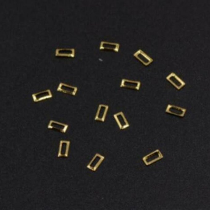 即日発送！ネイルパーツ メタルパーツ 長方形フレーム 2×4mm ゴールド【約480～500ヶ】