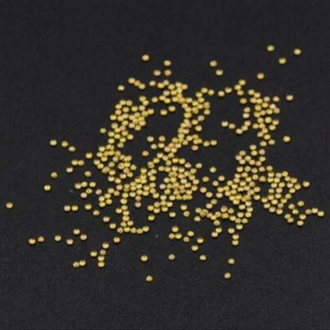 即日発送！ネイルパーツ メタルパーツ スクラブ 丸 1×1mm ゴールド【約480～500ヶ】