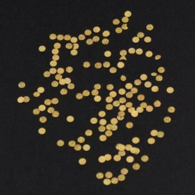 即日発送！ネイルパーツ メタルパーツ スクラブ 丸 2×2mm ゴールド【約480～500ヶ】