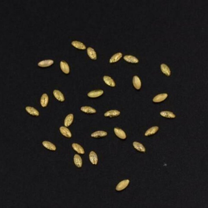 即日発送！ネイルパーツ メタルパーツ スクラブ オーバル 2×4mm ゴールド【約480～500ヶ】