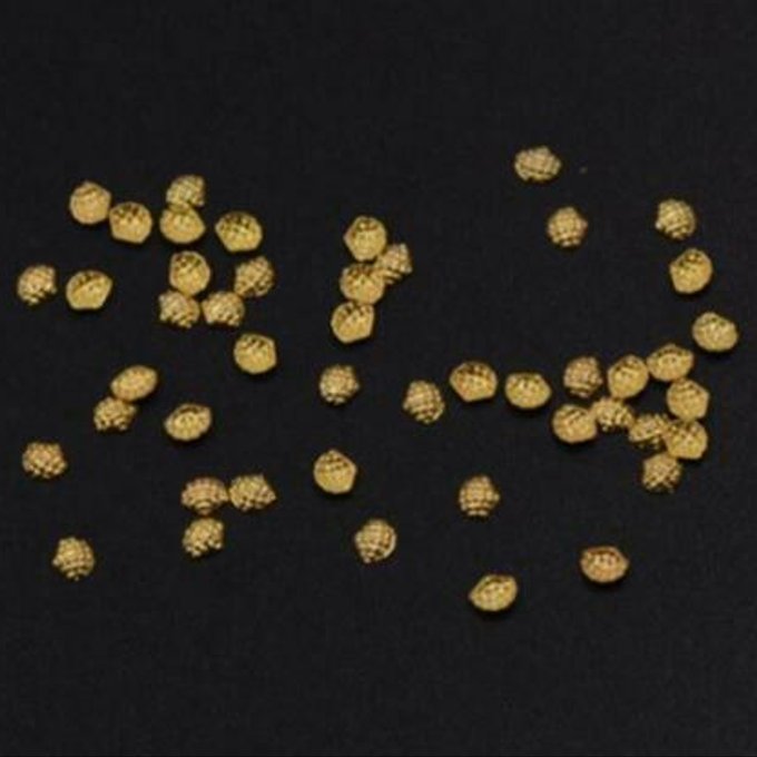 Rakuten - 即日発送！ネイルパーツ メタルパーツ 貝殻 3×3mm ゴールド【約480～500ヶ】