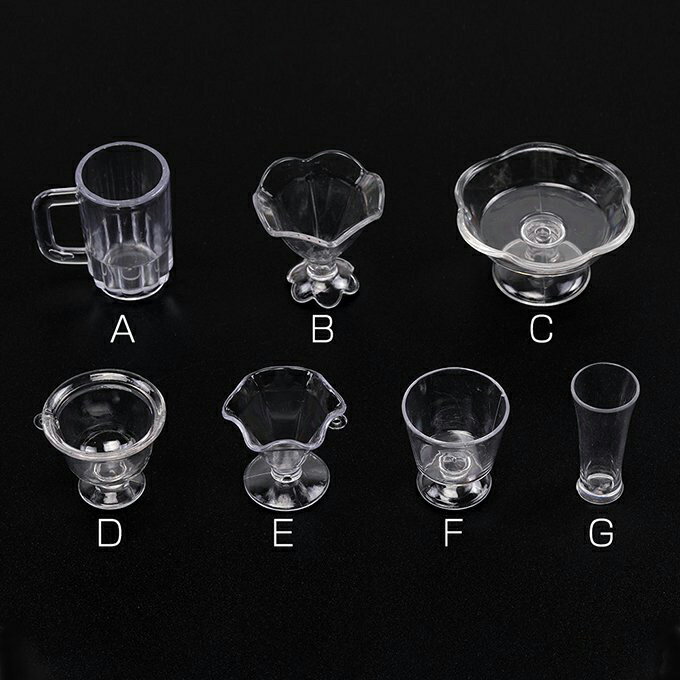 即日発送！ミニチュア カップ アイスクリームカップ ドリンクカップ プラスチック製 装飾用　※メール便不可