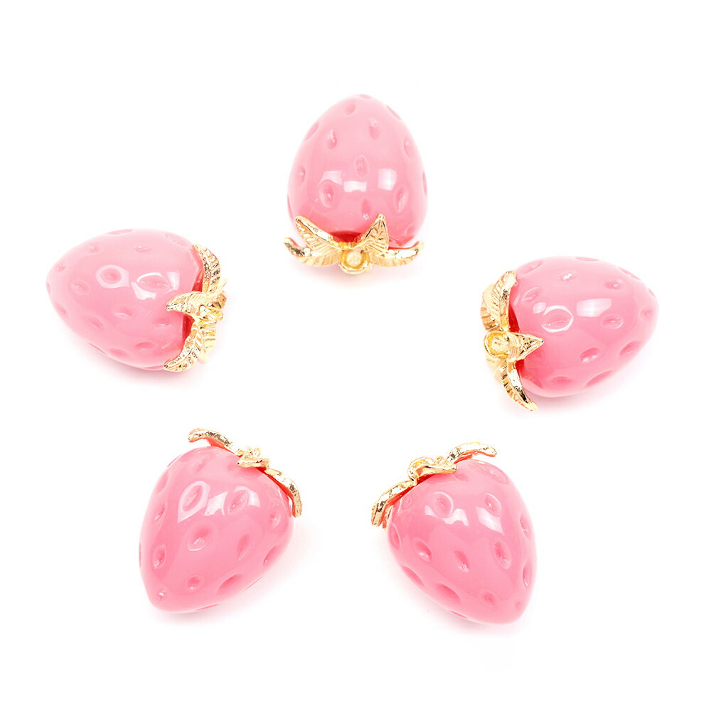 即日発送！いちごチャーム 苺 イチゴ ストロベリー いちごパーツ フルーツチャーム 果物 立体苺 1カン ..